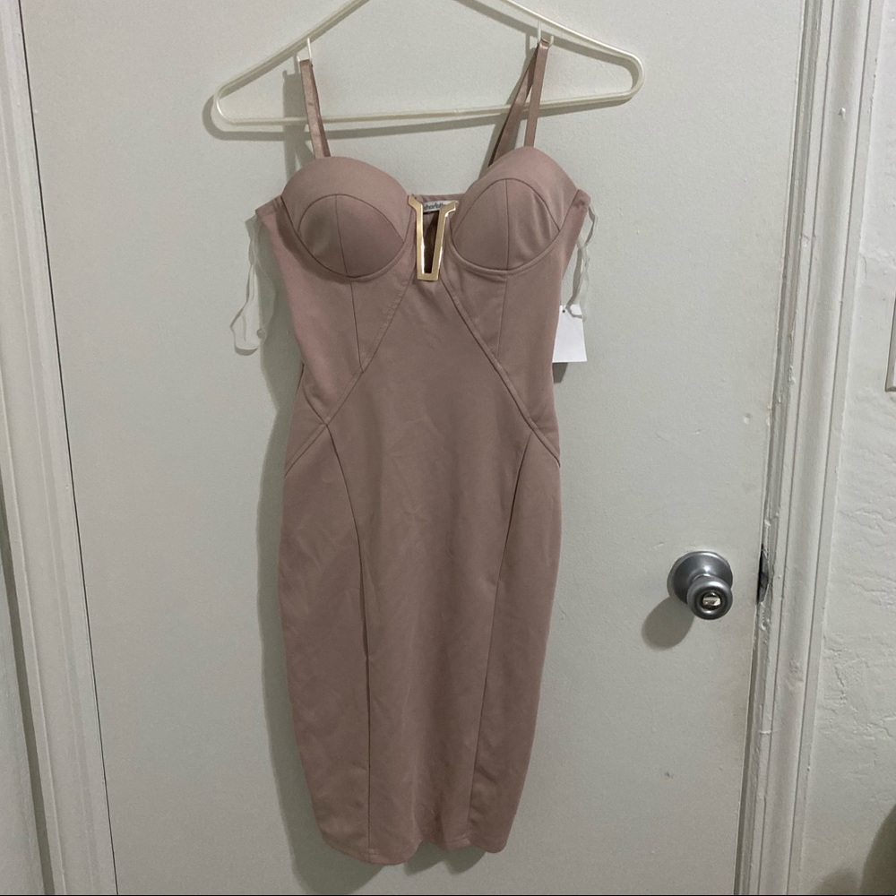 Brand New! Nude Dress with Gold Accent